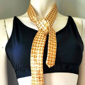 Kai Long Men's Tie Orange Yellow Gray